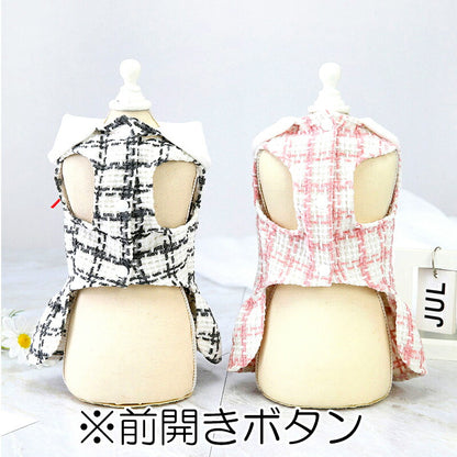 【犬服 犬 服 犬の服 秋服 冬服用】キャロットワンピース 【にんじん うさ耳 チェック リボンドッグ ペット ウェア ダックス トイプードル チワワ タムベディかわいい マルチーズ】【202308】[CN][GI]