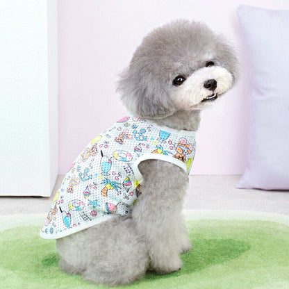 【犬服 犬 服 犬の服 春服 夏服用】キャラクターメッシュシャツ【くま スイカ アイスクリームドッグ ペット ウェア ダックス トイプードル チワワ タムベディ かわいい パピヨン】[CN][GI]