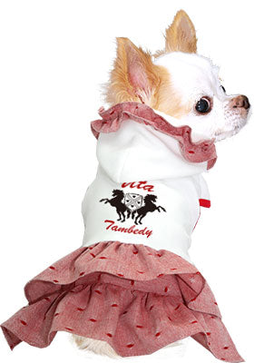 【犬服 犬 服 秋冬 犬の服 名入れ】愛犬のお名前入り シャルロットワンピース【ドッグウェア ペット フリル 女の子 トイプードル チワワ ダックス かわいい パピヨン タムベディ】(H/)