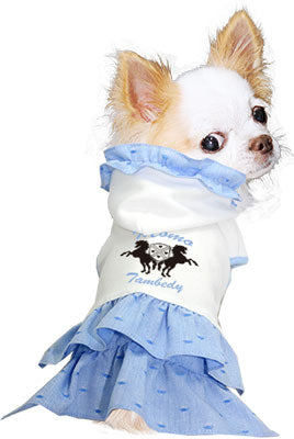 【犬服 犬 服 秋冬 犬の服 名入れ】愛犬のお名前入り シャルロットワンピース【ドッグウェア ペット フリル 女の子 トイプードル チワワ ダックス かわいい パピヨン タムベディ】(H/)