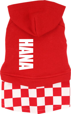 【犬服 犬 服 犬の服 名入れ】愛犬のお名前入り チェッカーズ ワンピース【ドッグウェア ブロックチェック レッド 女の子 ダックス トイプードル チワワ おしゃれ パピヨン タムベディ】(L/)[GI]