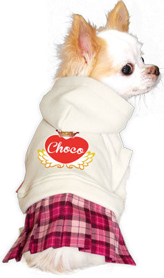 【犬服 犬 服 犬の服 名入れ】愛犬のお名前入り チェックハート ワンピース【ドッグウェア 星柄 女の子 トイプードル チワワ ダックス おしゃれ タムベディ】(H/)