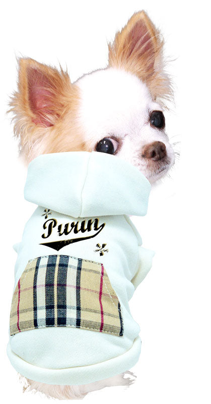 【犬服 犬 服 犬の服 名入れ 秋服 冬服用】愛犬のお名前入り チェックポケットパーカー【マジックテープ ドッグ ペット ウェア ダックス トイプードル チワワ タムベディ おしゃれ 】(O/3/RI/H/)