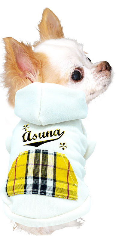 【犬服 犬 服 犬の服 名入れ 秋服 冬服用】愛犬のお名前入り チェックポケットパーカー【マジックテープ ドッグ ペット ウェア ダックス トイプードル チワワ タムベディ おしゃれ 】(O/3/RI/H/)