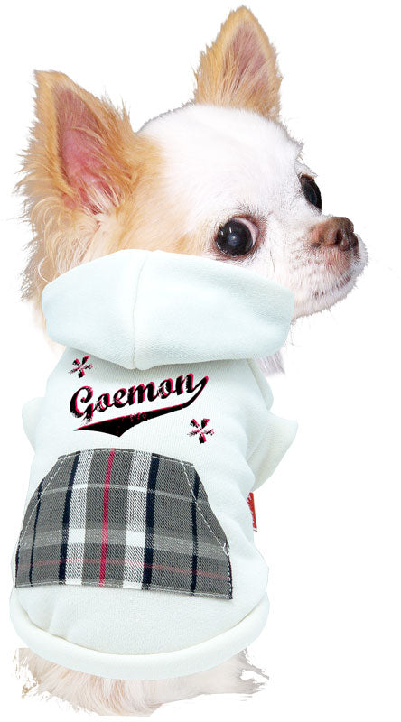 【犬服 犬 服 犬の服 名入れ 秋服 冬服用】愛犬のお名前入り チェックポケットパーカー【マジックテープ ドッグ ペット ウェア ダックス トイプードル チワワ タムベディ おしゃれ 】(O/3/RI/H/)