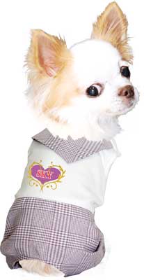 【犬服 犬 服 秋冬 犬の服 名入れ】愛犬のお名前入り チェックスカーフ ツナギ【ドッグウェア スカーフ チェック 女の子 ダックス トイプードル チワワ おしゃれ パピヨン タムベディ】(H/)