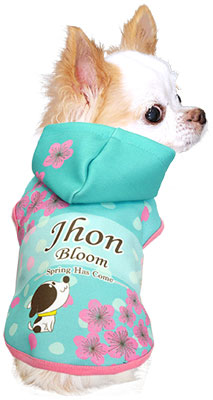 【犬服 犬 服 犬の服 春秋服 冬服用 名入れ】愛犬のお名前入り チェリーブロッサム パーカー【ドッグウェア 桜 さくら お花見 チワワ ダックス トイプードル かわいい パピヨン タムベディ】(S/3/N/H/)