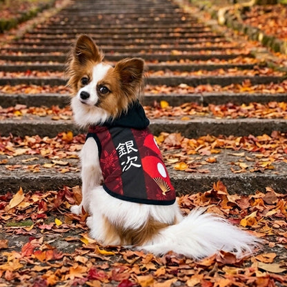 【犬服 犬 服 犬の服 秋服 冬服用】愛犬のお名前入り ちはやふるパーカー【和柄 扇子 男の子 和風  日本製 ドッグ ペット ウェア ダックス トイプードル チワワ タムベディおしゃれ ポメラニアン】(S/3/T/H/)