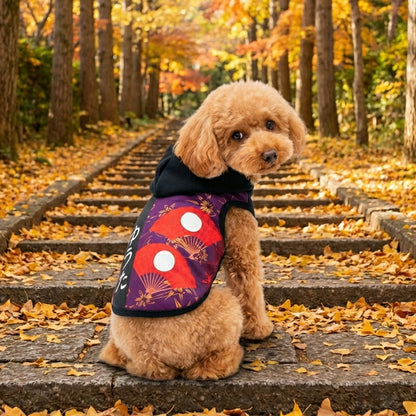 【犬服 犬 服 犬の服 秋服 冬服用】愛犬のお名前入り ちはやふるパーカー【和柄 扇子 男の子 和風  日本製 ドッグ ペット ウェア ダックス トイプードル チワワ タムベディおしゃれ ポメラニアン】(S/3/T/H/)