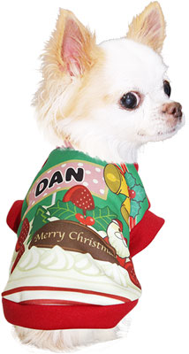 【犬服 犬 服 秋冬 犬の服 名入れ】愛犬のお名前入り クリスマスケーキ シャツ 【ドッグウェア ペット x'mas サンタクロース ぺット トイプードル チワワ ダックス 楽しい タムベディ】(S/3/RI/H/)