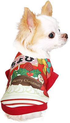 【犬服 犬 服 秋冬 犬の服 名入れ】愛犬のお名前入り クリスマスケーキ シャツ 【ドッグウェア ペット x'mas サンタクロース ぺット トイプードル チワワ ダックス 楽しい タムベディ】(S/3/RI/H/)