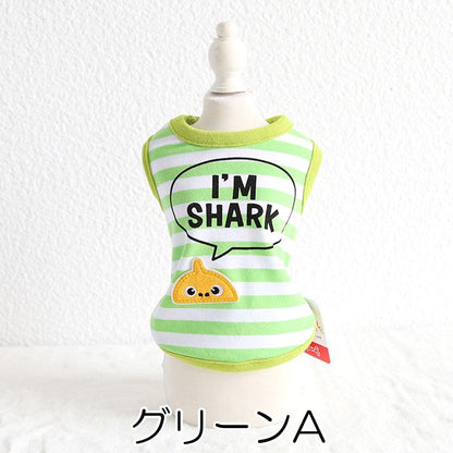 【犬服 犬 服 犬の服 春服 春夏用】カラフルボーダーシャツ【クジラ サメ カニ しましまドッグ ペット ウェア ダックス トイプードル チワワ タムベディさわやか ポメラニアン】[CN]