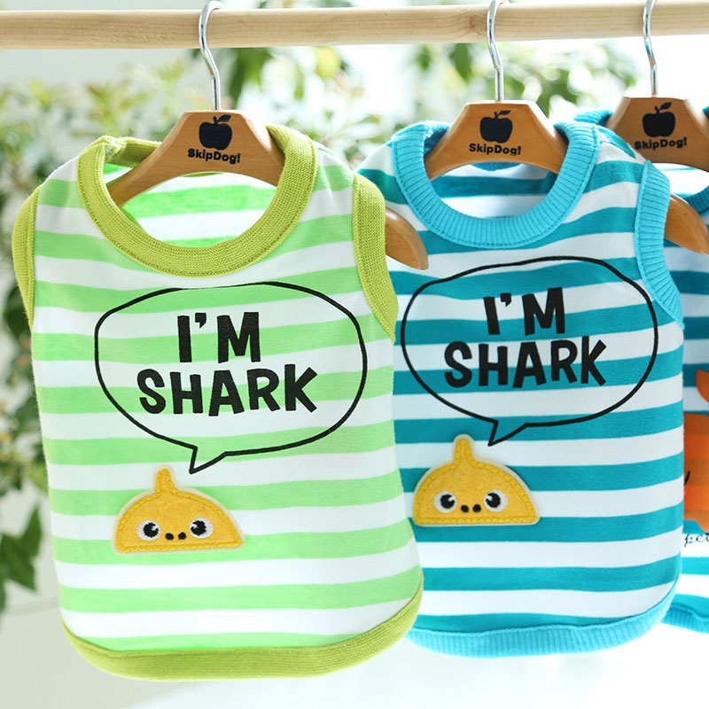 【犬服 犬 服 犬の服 春服 春夏用】カラフルボーダーシャツ【クジラ サメ カニ しましまドッグ ペット ウェア ダックス トイプードル チワワ タムベディさわやか ポメラニアン】[CN]