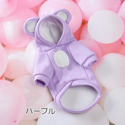 《名入れ可能》【犬服 犬 服 犬の服 名入れ 秋 冬用】カラフルモンキーパーカー【サル 耳付き お腹 裏起毛 ドッグ ペット ウェア ダックス トイプードル チワワ タムベディかわいい】[CN]