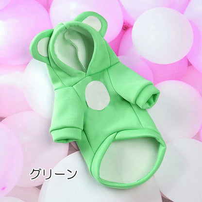 《名入れ可能》【犬服 犬 服 犬の服 名入れ 秋 冬用】カラフルモンキーパーカー【サル 耳付き お腹 裏起毛 ドッグ ペット ウェア ダックス トイプードル チワワ タムベディかわいい】[CN]