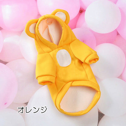 《名入れ可能》【犬服 犬 服 犬の服 名入れ 秋 冬用】カラフルモンキーパーカー【サル 耳付き お腹 裏起毛 ドッグ ペット ウェア ダックス トイプードル チワワ タムベディかわいい】[CN]