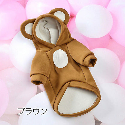 《名入れ可能》【犬服 犬 服 犬の服 名入れ 秋 冬用】カラフルモンキーパーカー【サル 耳付き お腹 裏起毛 ドッグ ペット ウェア ダックス トイプードル チワワ タムベディかわいい】[CN]