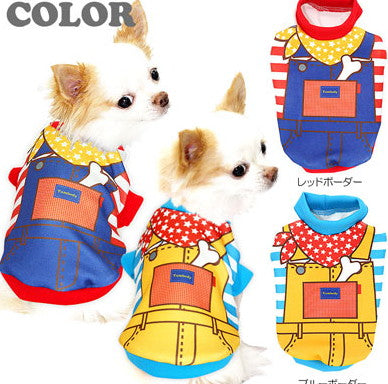 【犬服 犬 服 犬の服】カントリードッグ (3D)【ドッグウェア ペット オーバーオール風 チワワ ダックス トイプードル かわいい ポメラニアン タムベディ】