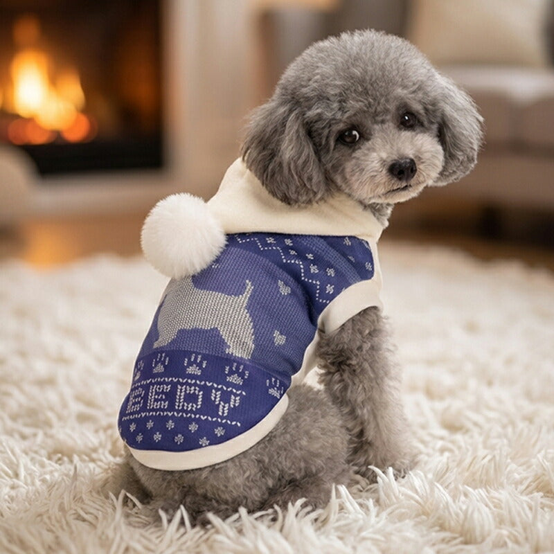 【犬服 犬 服 犬の服 秋服 冬服用】愛犬のお名前入り カウチンパーカー【セーター風 フリース フード 日本製ドッグ ペット ウェア ダックス トイプードル チワワ タムベディあったか 豆柴】(S/3/RI/H/)