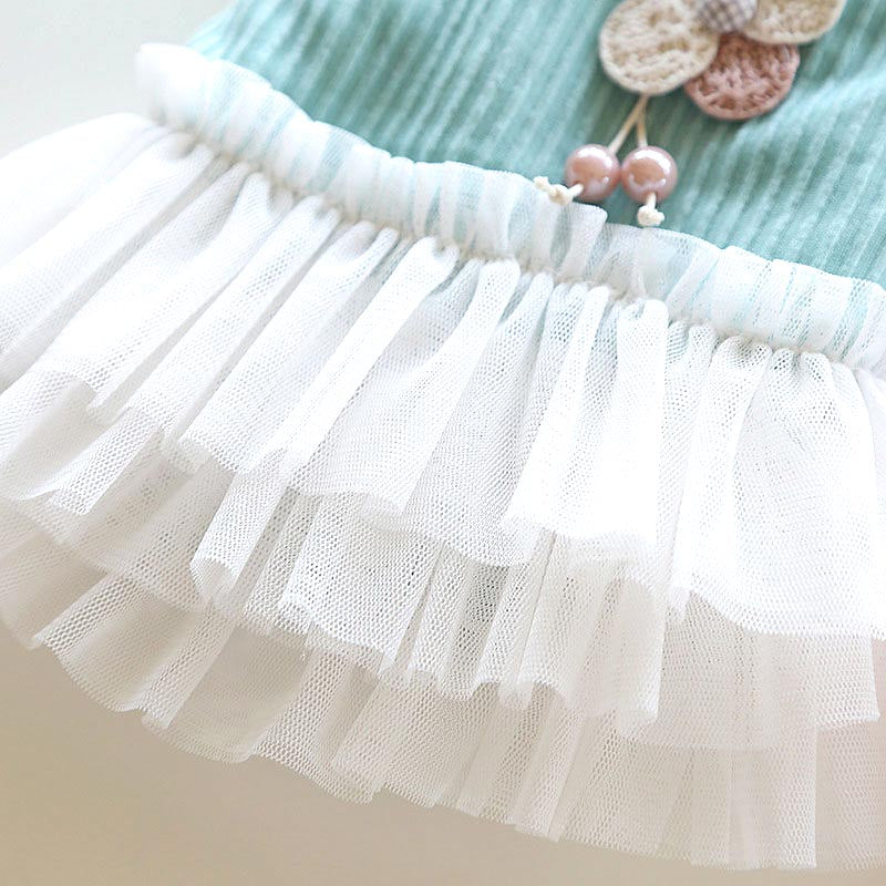 【犬服 犬 服 犬の服 秋服 冬服用】クレープチュールワンピース【裏起毛 フリル ニット モチーフ 女の子 ドッグ ペット ウェア ダックス トイプードル チワワ タムベディ 愛らしい】[CN][GI]