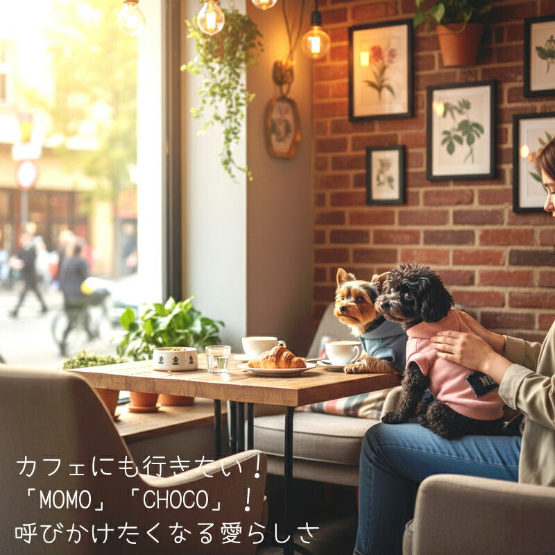 【犬服 犬 服 犬の服 名入れ 秋冬服用】愛犬のお名前入り クラッシュデニムトレーナーパーカー【ドッグ ペット ウェア ダックス トイプードル チワワ タムベディ おしゃれ ポメラニアン】(O/SM/RI/L/)