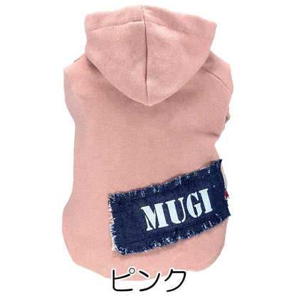 【犬服 犬 服 犬の服 名入れ 秋冬服用】愛犬のお名前入り クラッシュデニムトレーナーパーカー【ドッグ ペット ウェア ダックス トイプードル チワワ タムベディ おしゃれ ポメラニアン】(O/SM/RI/L/)