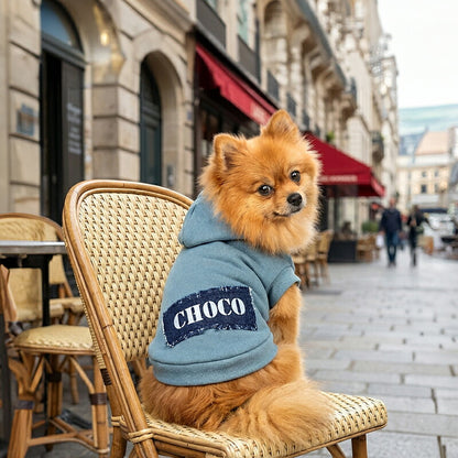 【犬服 犬 服 犬の服 名入れ 秋冬服用】愛犬のお名前入り クラッシュデニムトレーナーパーカー【ドッグ ペット ウェア ダックス トイプードル チワワ タムベディ おしゃれ ポメラニアン】(O/SM/RI/L/)
