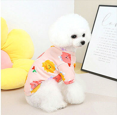 【犬服 犬 服 犬の服 春服 夏服用】クリームカラーシャツ【ドッグウェア パステルカラー ライオン チューリップ ドッグ ペット ダックス トイプードル チワワ タムベディ愛らしい シーズー】[CN]