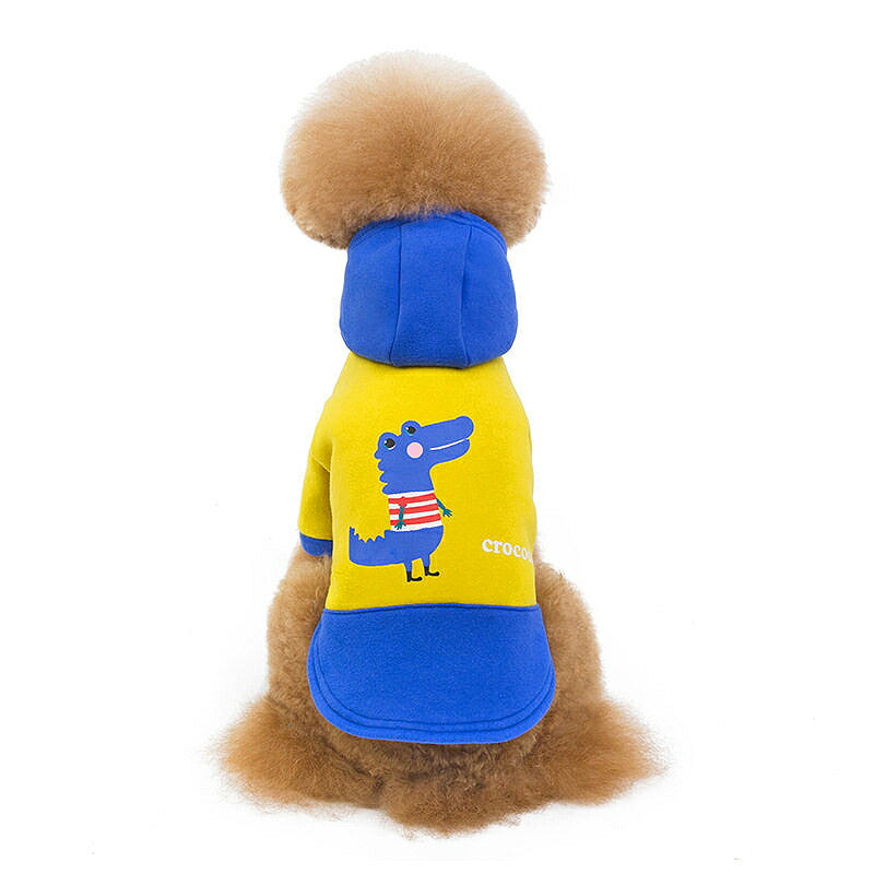【犬服 犬 服 犬の服 秋服 冬服用】クロコダイルパーカー【ワニ 袖あり 裏起毛 男の子ドッグ ペット ウェア ダックス トイプードル チワワ タムベディかっこいい シーズー】[CN]