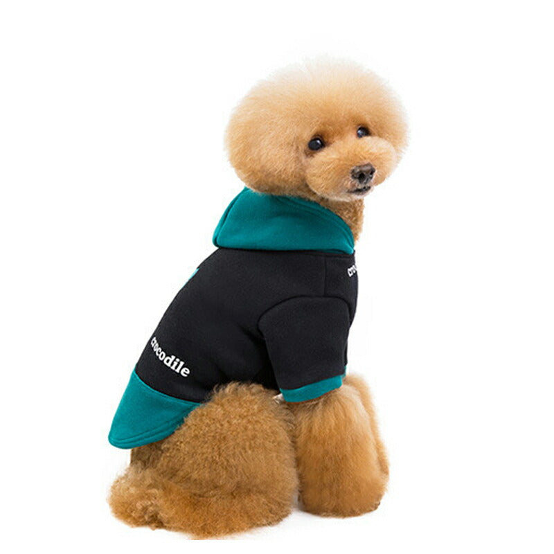 【犬服 犬 服 犬の服 秋服 冬服用】クロコダイルパーカー【ワニ 袖あり 裏起毛 男の子ドッグ ペット ウェア ダックス トイプードル チワワ タムベディかっこいい シーズー】[CN]