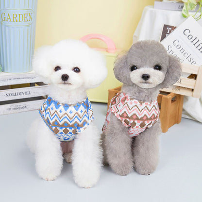 【犬服 犬 服 犬の服 春秋服 夏服用】《名入れ可能》クロスステッチシャツ【刺繍風 模様 おしゃれ カントリードッグ ペット ウェア ダックス トイプードル チワワ タムベディ】[CN]