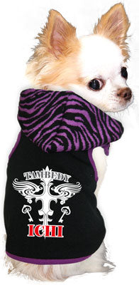【犬服 犬 服 犬の服 名入れ】愛犬のお名前入り クロスゼブラ パーカ【ドッグウェア ペット 十字架 チワワ ダックス トイプードル おしゃれ 柴犬】 タムベディ(L/)