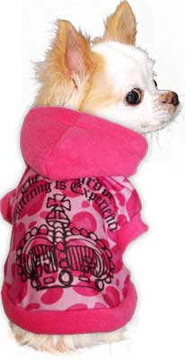 【犬服 犬 服 秋冬 犬の服】クラウンベイビー フリースパーカー【ドッグウェア ぽかぽか 寒さ対策 レオパード トイプードル チワワ ダックス タムベディ かっこいい マメシバ】[GI]