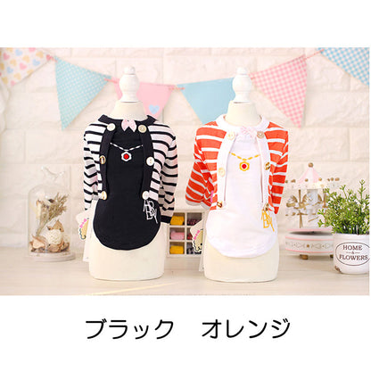 【犬服 犬 服 犬の服】キュートボーダーカーディガンシャツ【ドッグウェア ペット ボーダー 長袖 ダックス トイプードル チワワ 服 タムベディ おしゃれ ロングスリーブ 春服 夏服用】[CN][GI]
