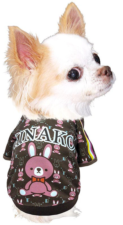 【犬服 犬 服 犬の服 名入れ 秋服 冬服用】愛犬のお名前入り キュートモノグラムラグラン【スポーティ うさぎ 袖あり ドッグ ペット ウェア ダックス トイプードル チワワ タムベディ】(S/3/RA/H/)