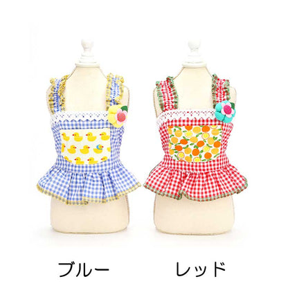 【犬 夏服 犬の服 春服用】キュートポケットキャミワンピース【ドッグウェア ペット ギンガムチェック ダックス トイプードル チワワ 服 タムベディ パグ 春服 夏服用】[CN][GI]