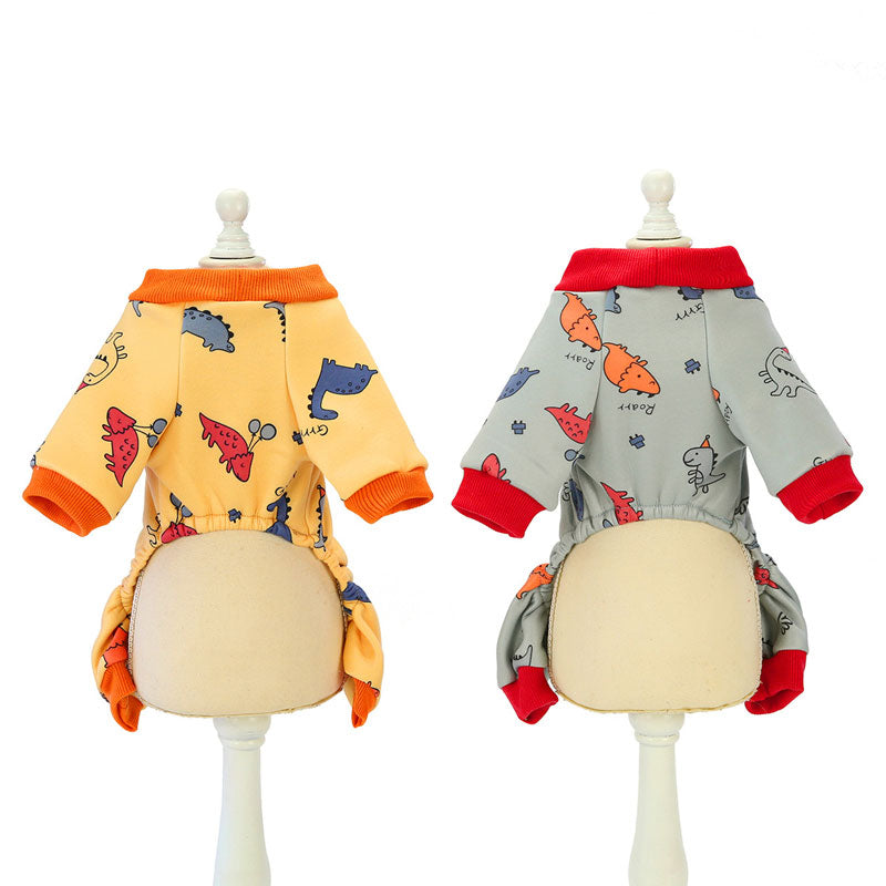 【犬服 犬 服 犬の服 秋服 冬服用】ロンパース《名入れ可能》【裏起毛 カラフル つなぎ オールインワンドッグ ペット ウェア ダックス トイプードル チワワ タムベディかわいい パグ】[CN]