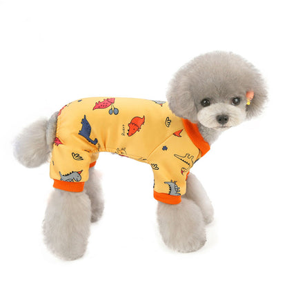 【犬服 犬 服 犬の服 秋服 冬服用】ロンパース《名入れ可能》【裏起毛 カラフル つなぎ オールインワンドッグ ペット ウェア ダックス トイプードル チワワ タムベディかわいい パグ】[CN]