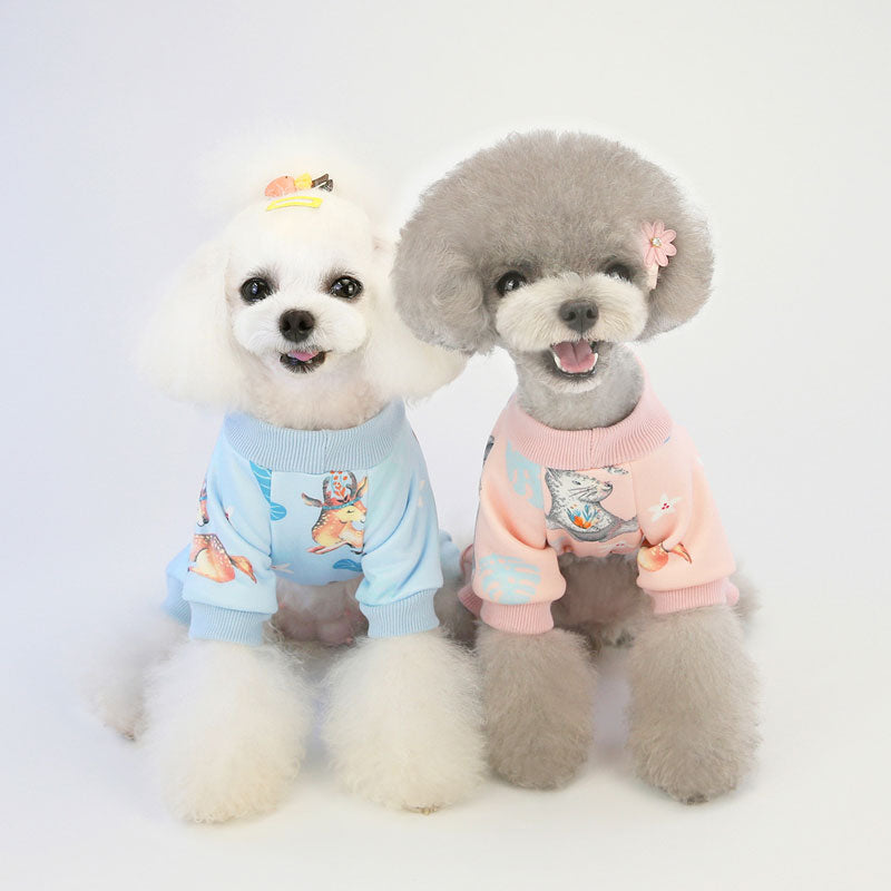 【犬服 犬 服 犬の服 秋服 冬服用】ロンパース《名入れ可能》【裏起毛 カラフル つなぎ オールインワンドッグ ペット ウェア ダックス トイプードル チワワ タムベディかわいい パグ】[CN]