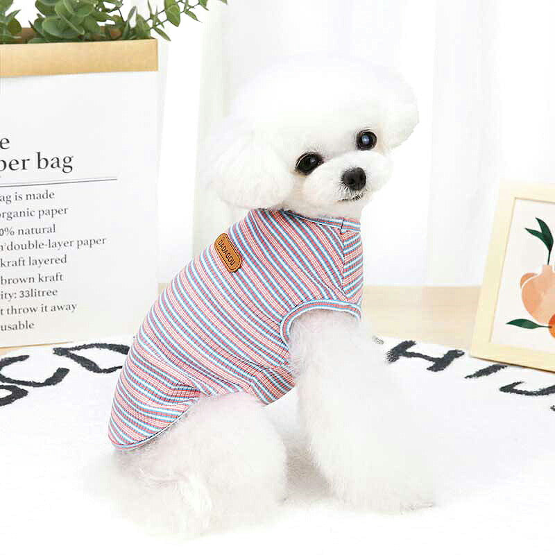 【犬 夏服 犬の服 春服用】《名入れ可能》マルチDADAボーダーシャツ【ドッグウェア ペット しましま アウトレット ダックス トイプードル チワワ 服 タムベディ パピヨン】[CN][GI]0