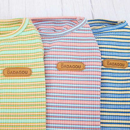 【犬 夏服 犬の服 春服用】《名入れ可能》マルチDADAボーダーシャツ【ドッグウェア ペット しましま アウトレット ダックス トイプードル チワワ 服 タムベディ パピヨン】[CN][GI]0