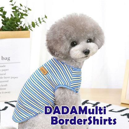 【犬 夏服 犬の服 春服用】《名入れ可能》マルチDADAボーダーシャツ【ドッグウェア ペット しましま アウトレット ダックス トイプードル チワワ 服 タムベディ パピヨン】[CN][GI]0