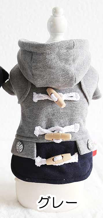 【犬服 犬 服 犬の服】ダッフルボタントレーナーパーカーアウター【ドッグウェア ペット アウトレット ダックス トイプードル チワワ 服 タムベディ おしゃれ ポメラニアン】[CN][GI]