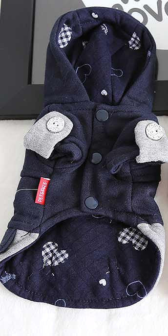 【犬服 犬 服 犬の服】ダッフルボタントレーナーパーカーアウター【ドッグウェア ペット アウトレット ダックス トイプードル チワワ 服 タムベディ おしゃれ ポメラニアン】[CN][GI]