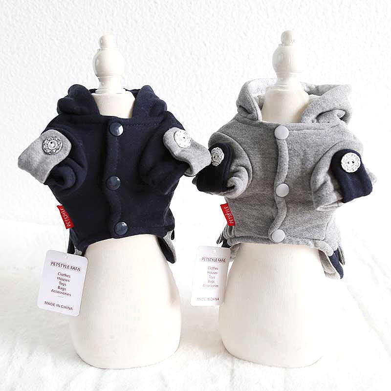 【犬服 犬 服 犬の服】ダッフルボタントレーナーパーカーアウター【ドッグウェア ペット アウトレット ダックス トイプードル チワワ 服 タムベディ おしゃれ ポメラニアン】[CN][GI]