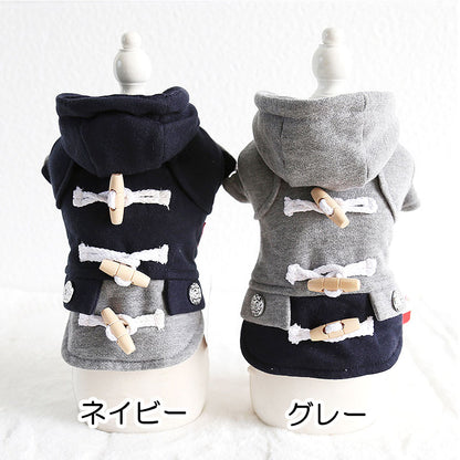 【犬服 犬 服 犬の服】ダッフルボタントレーナーパーカーアウター【ドッグウェア ペット アウトレット ダックス トイプードル チワワ 服 タムベディ おしゃれ ポメラニアン】[CN][GI]