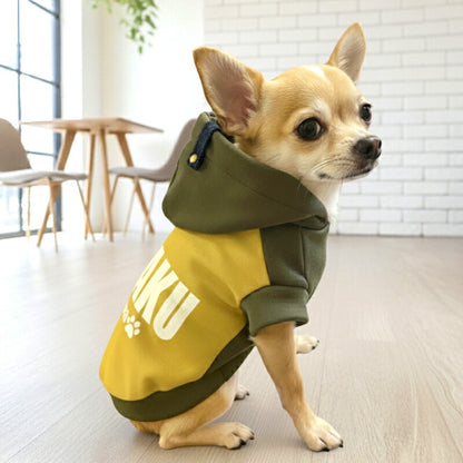 【犬服 犬 服 犬の服 秋服 冬服用】愛犬のお名前入り アーストーンデュオフーディ 【パーカー 袖あり 日本製 オリジナル ドッグ ペット ウェア ダックス トイプードル チワワ タムベディ かっこいい パグ】(S/3/RI/H/)