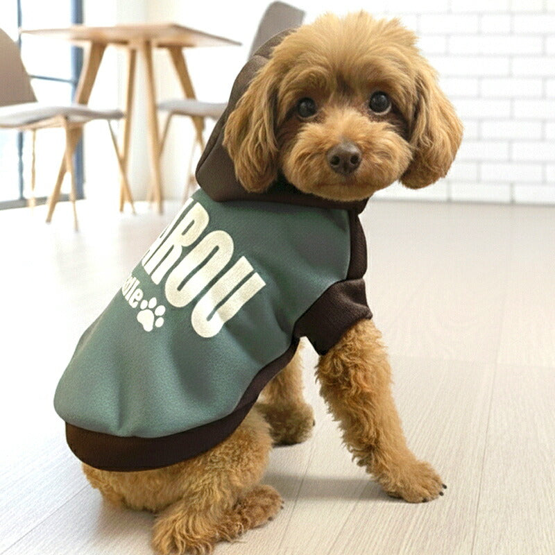 【犬服 犬 服 犬の服 秋服 冬服用】愛犬のお名前入り アーストーンデュオフーディ 【パーカー 袖あり 日本製 オリジナル ドッグ ペット ウェア ダックス トイプードル チワワ タムベディ かっこいい パグ】(S/3/RI/H/)