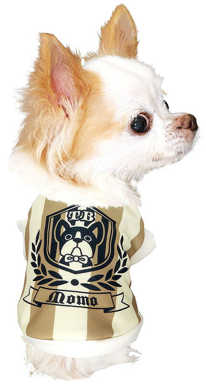 【犬服 犬 服 犬の服 名入れ 秋服 冬服用】愛犬のお名前入り エンブレムドッグ【ドッグウェア ボーダー ワンコ 袖あり ダックス トイプードル チワワ タムベディかっこいい】(S/3/RI/H/)