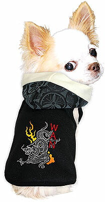 【犬服 犬 服 秋冬 犬の服 ドッグウェア 名入れ】愛犬のお名前入り 炎龍 パーカー【和柄 りゅう たつ チワワ ダックス トイプードル かっこいい ヨークシャー タムベディ】(O/F/T/L/)